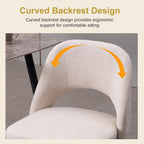 Modern Dining Chairs, Fabric Upholstered Accent Kitchen Chairs with Comfy Padded Seat & Sturdy Metal Legs, Side Farmhouse Chairs for Dining Room, Living Room, Restaurant (Beige, Set of 6)