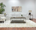 3-Piece Metal Frame Wood Coffee Table Set with Chairside Tables | Aged graphite finish with metal and wood construction