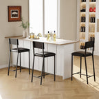 IDEALHOUSE Dining Chairs Set of 2 Upholstered PU Dining Chairs Curved Backrest, Modern Dining Room Chairs Kitchen Chairs with 26IN Metal Legs and Sturdy H-Frame for Home, Bar 330lbs Capacity
