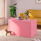 Storage Chest, Entryway Storage Bench with 2 Safety Hinges, Storage Trunk with Flip-Top, Chest Box Organizer for Entryway, Bedroom, Living Room, Easy Assembly, Pink