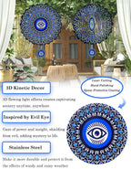 Evil Eye Wind Spinner-3D Metal Hanging Wind Spinners, Perfect Ornament Gifts for Women/Men, 12 Inch Spinfinity Wind Spinner for Outdoor & Indoor Decorations, Yard Art, Garden Decoration