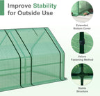Aoodor 6 x 3 x 3 ft Mini Greenhouse with 2 Zipper Doors, Water-Resistant, UV-Protected for Flowers, Vegetables, and Herbs, Includes 2 Covers