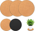 3 Pieces Cork Plant Coasters, 10 Inch Cork Plant Mats, Cork Coaster for Planters, Large Plant Coasters for House Plants Indoors (Nude & Black)