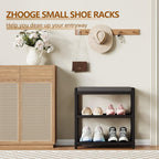 ZHOOGE Small Shoe Bench Shoe Rack Storage Bench Entryway Bench Shoe Shelf with Seat Cushion, Stable Shoe Organizer for Entryway, Living Room, Bench Seat Holds Up to 300 lb, (17"x 10"x 16", L x W x H)