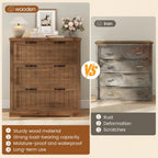 SEDETA Filing Cabinet for Home Office, Farmhouse 3 Drawer File Cabinet, Wood Office File Cabinets for Letter/Legal/A4 Size, Lateral File Cabinets with Printer Stand, Brown