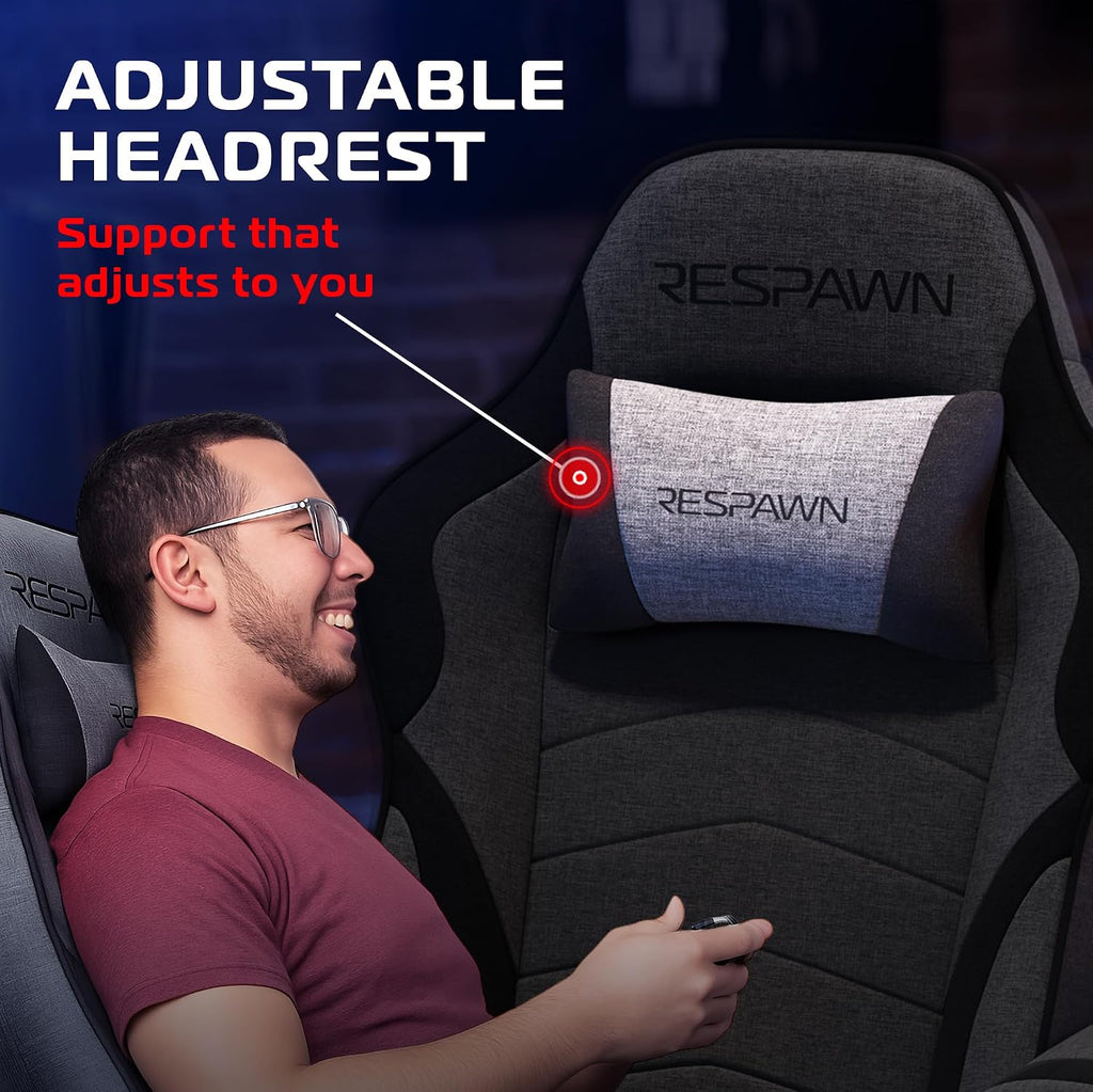 RESPAWN 900 Gaming Recliner Chair with Footrest, Cup Holder and Swivel | Ergonomic gaming recliner with footrest, cup holder, lumbar support, 135° recline & 360° swivel for console gaming