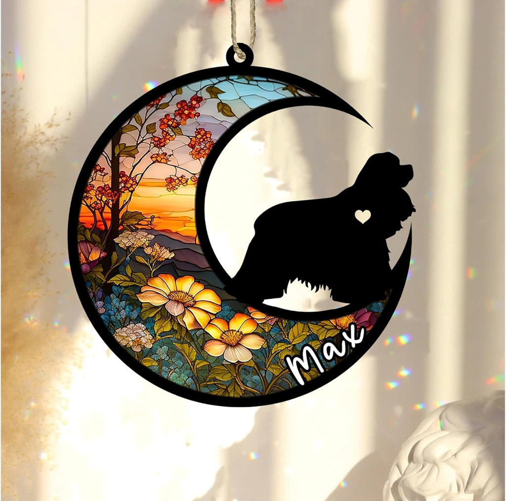 Personalized Dog Memorial, Custom Name American Cocker Spaniel Dog Christmas Ornament with Name, Custom Breeds, Pet Loss Light Catcher, Gifts for Lovers Loss of Pet Sympathy on Mothers Day Christmas