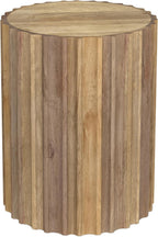 SIMPLIHOME Rolf Side Table - 16 inch Wide Solid Mango Wood End Table in Natural, Boho Contemporary Accent Table for Living Room or Bedroom with Hand-carved Fluted Design, Assembled