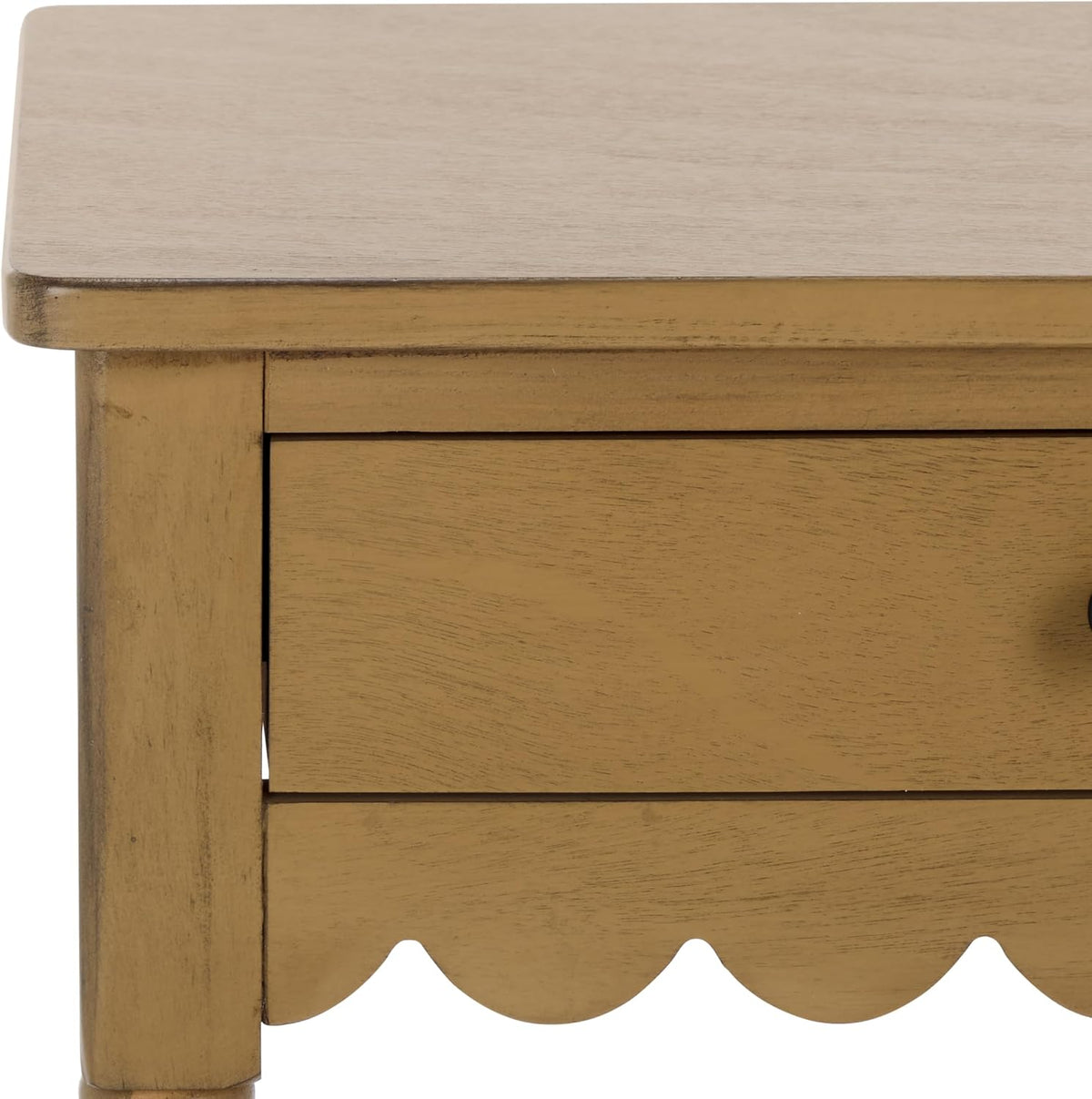SAFAVIEH Home Collection – Haven Desert Brown Accent Table with Drawer & Shelf, Scalloped Apron Detail, Traditional Side Nightstand (ACC5724C)