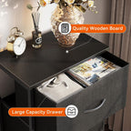 AODK Small Dresser for Bedroom Nightstand with 3 Storage Drawers, Black | Chest of Drawers End Table for Living Room, Closet Dresser with 3 Storage Drawers Organizer Clothes