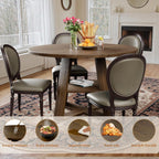 Sannwsg 43 Inch Round Dining Table for 4, Circle Kitchen Tables with Wooden Pedestal Base, Round Kitchen Table for Dining Room, Kitchens, Living Room