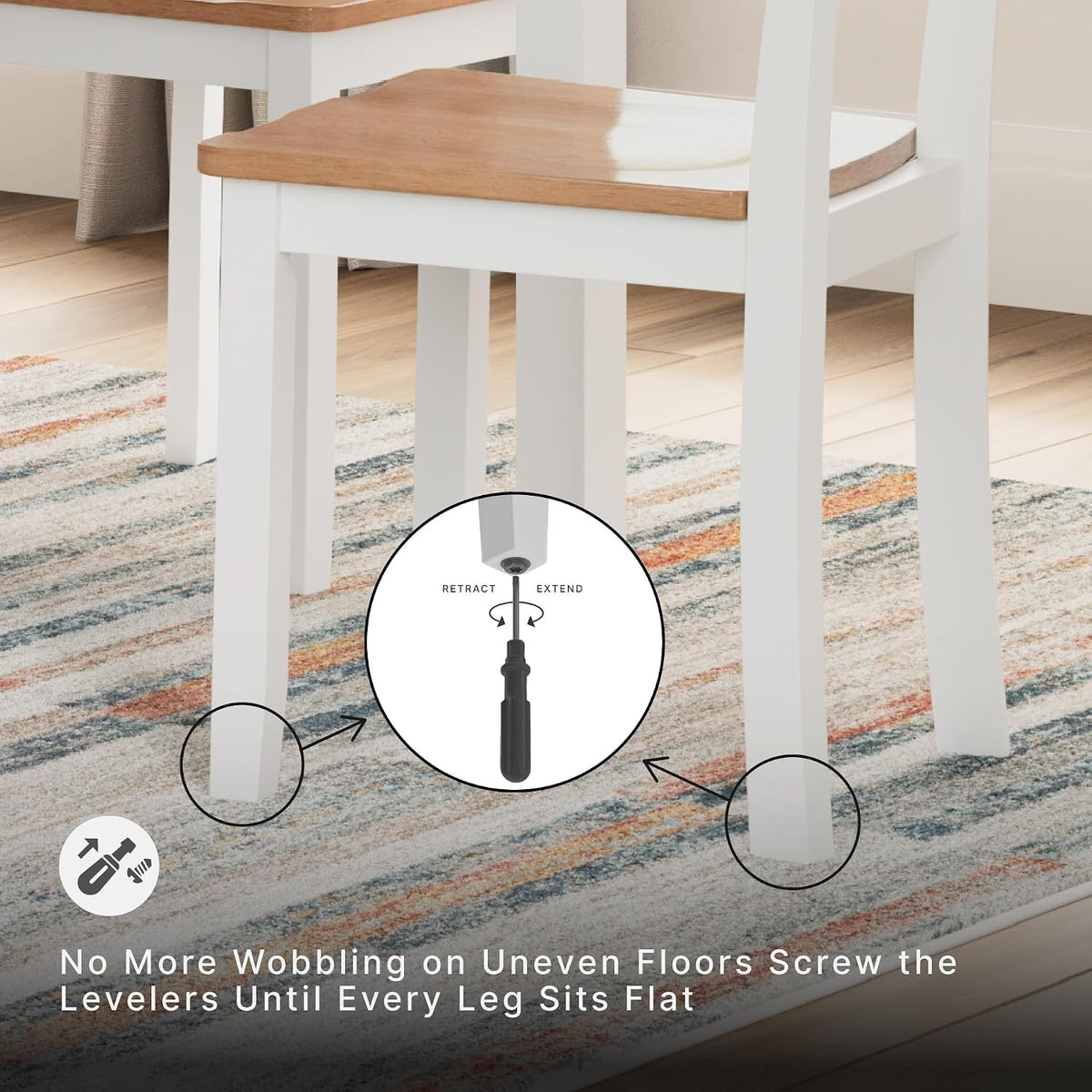 Signature Design by Ashley 6-Piece Dining Table Set with Bench and Chairs | Solid wood frame, Rubberwood, MDF, Wipe-clean mango wood veneer, 2-tone farmhouse style, Gesthaven Series