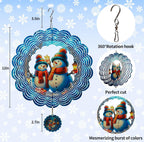 3D Snowman Wind Spinners for Yard and Garden Christmas Decor 12 Inch Outdoor Metal Stainless Steel Wind Spinner Unique Gift Xmas Wind Sculptures
