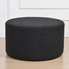 KINWELL Modern Round Boucle Ottoman (24" D x 24" W x 13" H) | Upholstered Multi-Functional Sofa Footrest, Side Table, Extra Seating for Living Room, Bedroom, Entryway