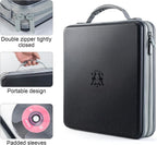 alavisxf xx CD Case, 224 Capacity Hard Plastic Organizer Holder for Car | Double Zipper Closure, Portable Handle, Heavy Duty, Anti-Slip Scratch-Resistant, DVD Storage, for Home Office Travel