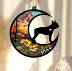 Personalized Dog Memorial, Custom Name Boston Terrier Dog Christmas Ornament with Name, Custom Breeds, Pet Loss Light Catcher, Gifts for Lovers Loss of Pet Sympathy on Mothers Day Christmas