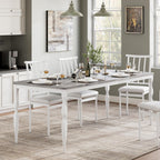 IDEALHOUSE 78 Inch Farmhouse Dining Table for 6-8 People, Rectangular Wood Kitchen Table with Heavy Duty Legs, Kitchen Dining Room Table for Dining Room Kitchen, Wash Grey