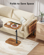 HUANUO TV Tray Table, Adjustable Height TV Tray with 360° Swivel & 90° Tilt Tabletop, TV Tables for Eating with Anti-Slip Bar, TV Tray for Bed, Sofa, Dining, Laptop, Living Room & Home Office