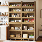 Tribesigns 72.83-Inch Tall Slim Storage Cart with Wheels, 6-Tier Narrow Rolling Utility Pantry Cart, Skinny Mobile Shelving Unit with Metal Handle for Kitchen, Laundry Room, Narrow Spaces, Brown