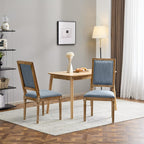 Christopher Knight Home Regina French Country Dining Chairs Set of 2, Wooden Dining Room Chair, High Back Kitchen Side Chair, Fabric Upholstered Armless Extra Seat, Slate Blue