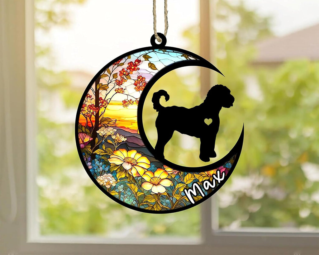 Personalized Dog Memorial, Custom Name Goldendoodle Dog Christmas Ornament with Name, Custom Breeds, Pet Loss Light Catcher, Gifts for Lovers Loss of Pet Sympathy on Mothers Day Christmas