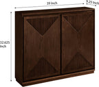 LKTART Narrow Sideboard Buffet Storage Cabinet with Solid Wood Doors,Mid Century Modern Accent Credenza Cabinet,Media Console Table for Kitchen, Living Room, Entryway-Dark Walnut