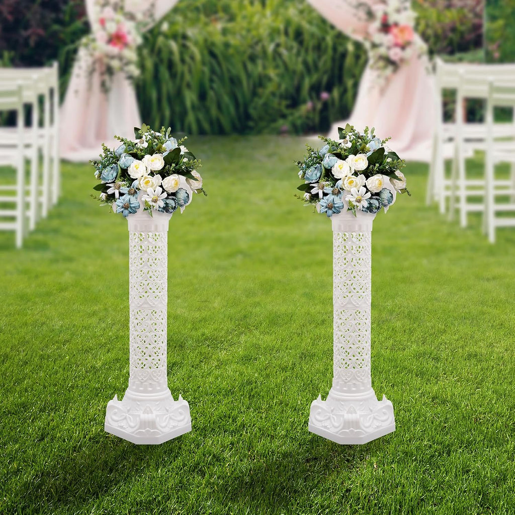 Roman Columns Wedding Column Stand Roman Pillar Plant Stand Plastic Greek Column Statue Pedestal Flower Pot Holder Decor, Elegant Decorative Column for Wedding Event Party