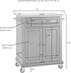 Crosley Furniture Compact Stone Top Small Rolling Cart with Shelves, Microwave Stand with Towel Rack, White