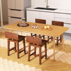 GOFLAME Swivel Dining Chairs Set of 4, Farmhouse Kitchen Chairs with Low Backrest and Curved Seat, Accent Side Chairs with Solid Rubber Wood Frame for Dining Room, Restaurant, Walnut