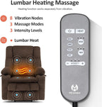 MCombo Dual Motor Power Lift Recliner Chair with Massage and Heat for Elderly People, Infinite Position, USB Ports, Cup Holders, Fabric 7890 (Medium, Mocha)