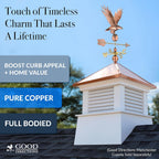 Good Directions Polished Copper Eagle Weathervane – Decorative Rooftop Accent for Barns, Homes, Sheds, and Cupolas – Durable & Handcrafted