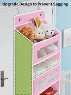 JARLINK Over the Door Organizer for Bedroom, Pantry, Bathroom, 5 Shelf Pink | Anti-Tilt Design, 44 lb Load Capacity, Hanging Door Organizer with 5 Large Capacity Pockets, Behind Door Storage for Nursery