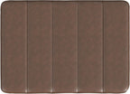 HomePop 22" Theodore Channel Tufted Ottoman - Brown Faux Leather
