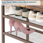 Shoe Rack Bench for Entryway 3-Tier, Free Standing Shoe Racks with Seat Cushion, Narrow Shoe Storage Shelf with Boot Organizer, Shoe Rack for Small Spacesh with Wood Bench (Brown+Brown)