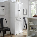 Crosley Furniture Shoreline Coastal Pantry Storage Cabinet with Shelves, Kitchen, Dining, or Laundry Room, White