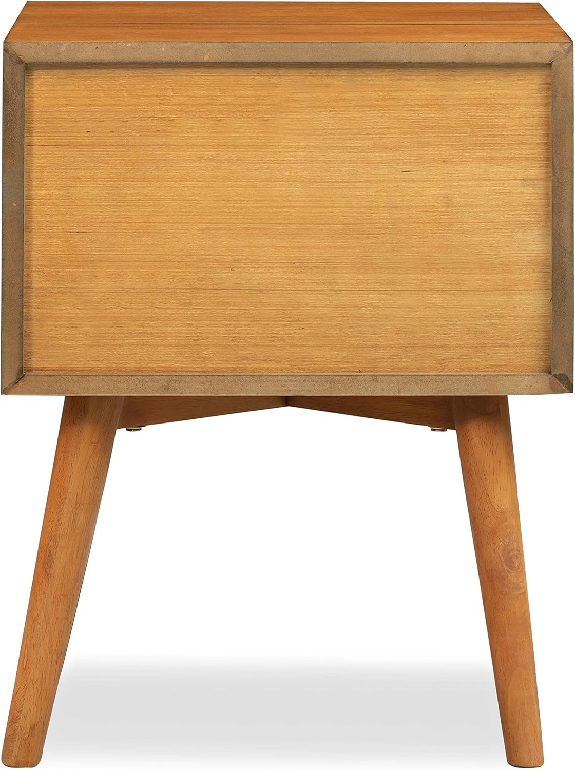 Poly & BARK Dorsey Nightstand - Mid-Century Modern Nightstand – Solid Wood Bedside Table with 2 Drawers, Acorn Walnut Finish, 23.5" Tall