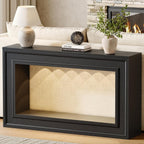 Rresyet 55" Long Console Tables with LED Lights, Narrow Console Tables for Entryway, 2-Tier Table Behind The Sofa, Modern Hallway Accent Table for Living Rooms, Corridors, and Foyers (Black)