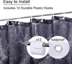 Modern Marble Shower Curtain, 72" W x 72" L, Waterproof Polyester Fabric Shower Curtain for Bathroom with Hooks, Housewarming Gift Ideas for New Home