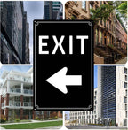 12x16"Exit Sign with Right Arrow - High-Intensity Aluminum Parking Lot Sign, Weatherproof & Fade-Resistant, Ideal for Outdoor & Indoor Use - Curbside Sign