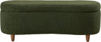 Bailey Boucle-Style Curved Storage Accent Bench