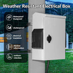 Outdoor Electrical Box with Thermostat and Fan, Cold-Rolled Steel Plate, Aluminum Alloy Back Beam, One-Piece Ventilation Design, IP65 Waterproof, Wall/Pole Mounted. (17.7" x 13.8" x 8")