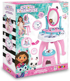 Smoby - Gabby et la Maison Magique - 2-in-1 Dressing Table - Stool + 12 Dummy Accessories Included - Adjustable Mirror - Suitable for Ages 3 and Above - Made in France