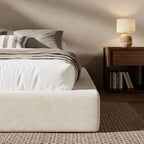 RECCI AirFrame Queen Upholstered Bed Frame with Square Cushioned Base