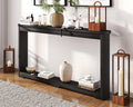 Rovibek Modern 70 Inch Entryway Table Narrow - Behind Sofa Table Narrow, 8 Inch Deep Console Table Behind Couch with Open Storage, Black Entryway Table for Hallway, Foyer, Living Room