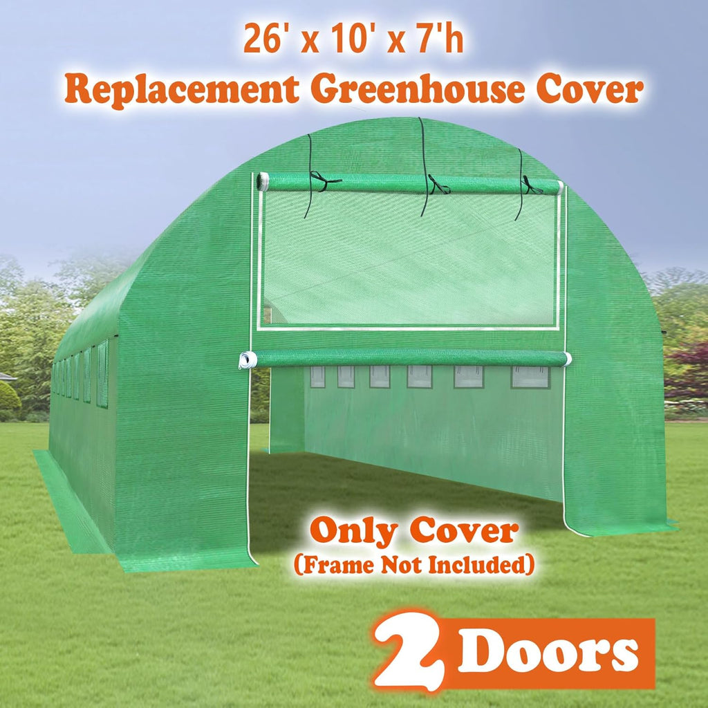 Strong Camel Replacement Greenhouse Cover for Walk in Greenhouse Frame Green House Top Cover (Frame NOT Included) (26 x 10 x 7 ft)