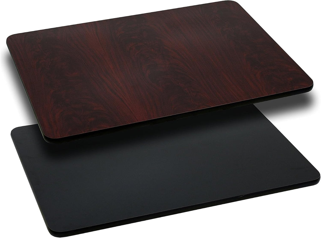 Flash Furniture Glenbrook 24'' x 30'' Rectangular Table Top with Black or Mahogany Reversible Laminate Top