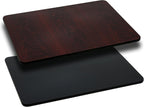 Flash Furniture Glenbrook 24'' x 30'' Rectangular Table Top with Black or Mahogany Reversible Laminate Top