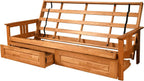 Kodiak Furniture Monterey Queen-size Futon Frame, Storage Drawers, Butternut Finish