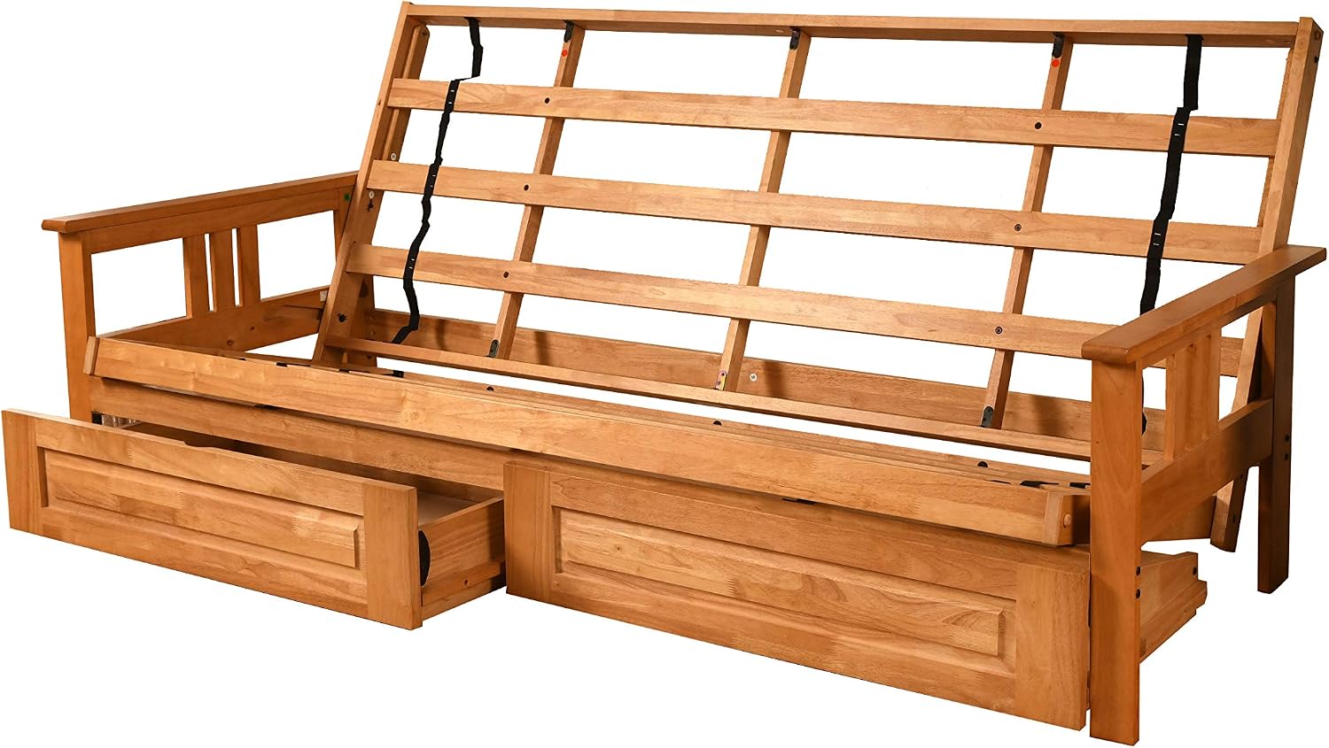 Kodiak Furniture Monterey Queen-size Futon Frame, Storage Drawers, Butternut Finish