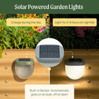 Vego garden Rippled Solar Garden Lights with Auto Sensors Magnetize Securely to Raised Beds, IPX4 Waterproof Outdoor LED Light for Patio & Yard Olive Green, 2 Pack